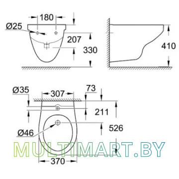 Биде Grohe Bau (39433000) картинка 2